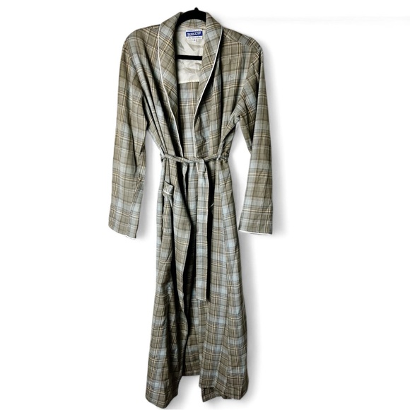 Pendleton‎ - Unisex Light Plaid Wool Robe Vintage 90s - Sz. S - Picture 1 of 8